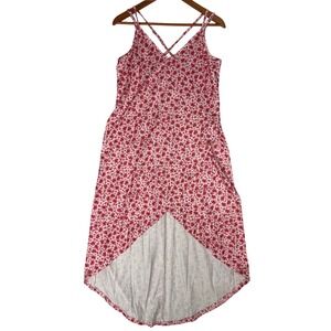 KOJOOIN Safflower Floral Print High Low Dress Spaghetti Straps Womens S NWOT